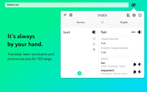 Mate Translate: Ekstensi Penerjemah Bahasa Terbaik di Chrome - Screenshot 3