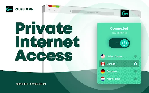 Unduh VPN Guru Terbaru – VPN Gratis Cepat & Aman untuk Chrome - Screenshot 1