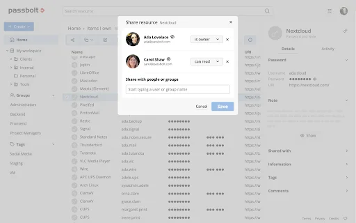Passbolt: Pengelola Kata Sandi Open Source Terbaik untuk Tim - Screenshot 5
