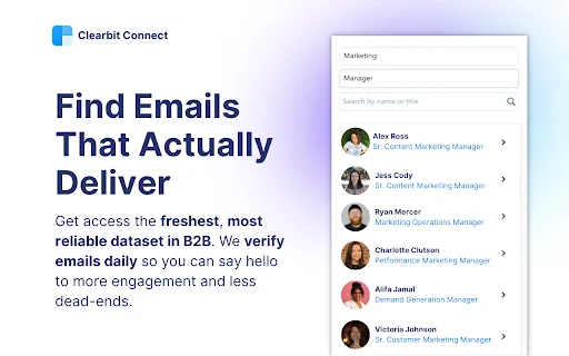 Clearbit Connect: Temukan Email B2B Terverifikasi Secara Gratis - Screenshot 2